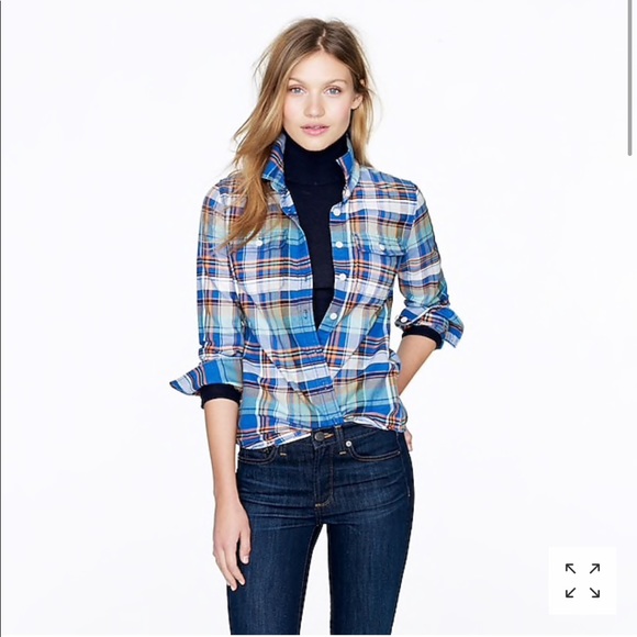 J. Crew Tops - J.Crew Tartan flannel shirt
